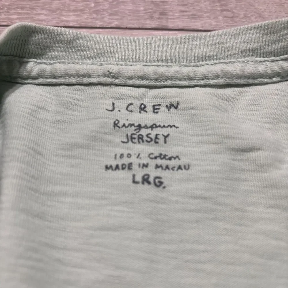 J. Crew Ringspun Jersey Mint Green T Shirt Men's Large Whaleboat Island Maine